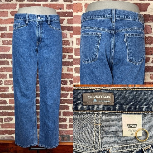 Vintage Y2K Silver Tab Jeans by Levi's in Medium Stonewashed Blue Size 9M - Picture 1 of 8